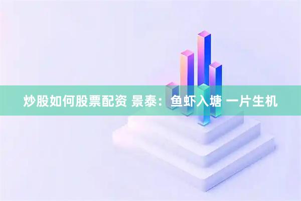 炒股如何股票配资 景泰：鱼虾入塘 一片生机